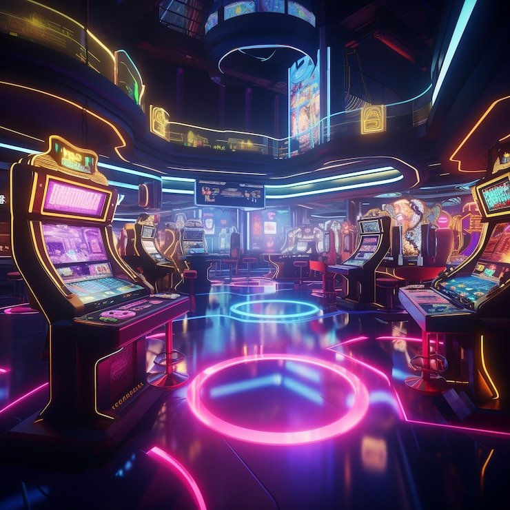 Antarmuka permainan arcade cumi 4d di layar mobile